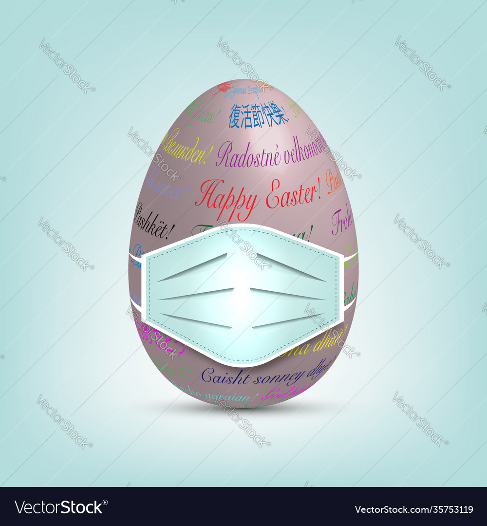 Easter egg in surgical mask colourful 3d