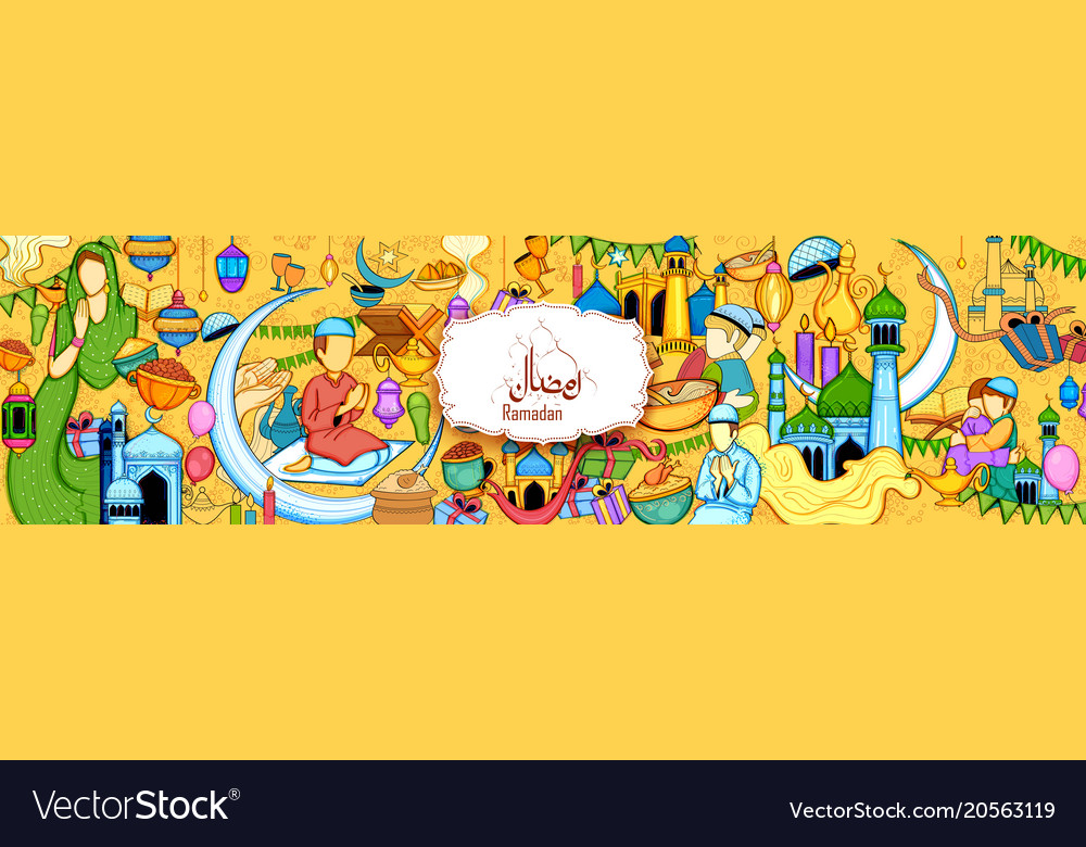 eid mubarak happy eid background for islam vector image