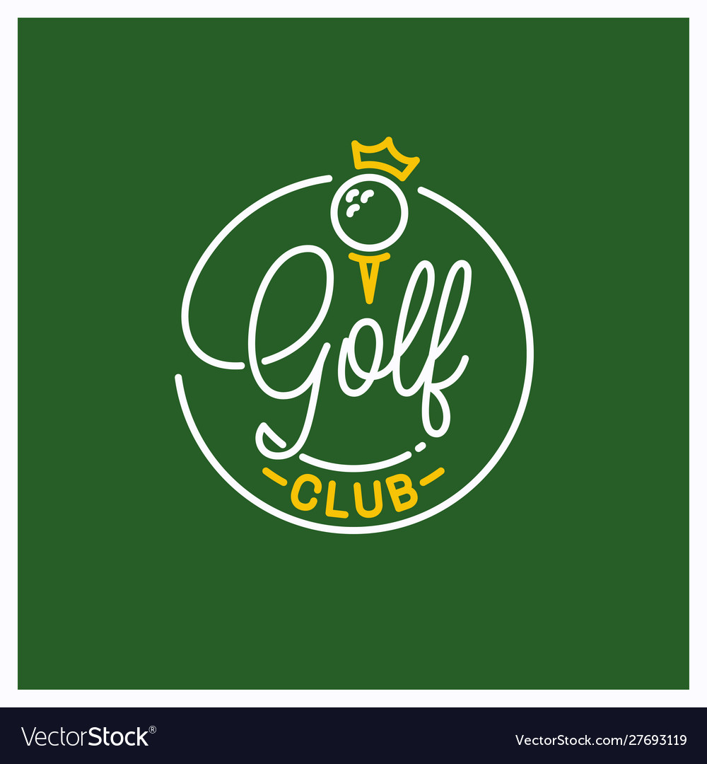 Golf club logo round linear logo ball Royalty Free Vector