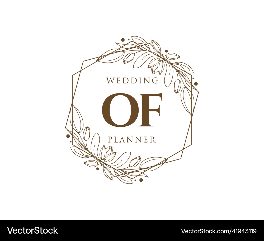 Initials Letter Wedding Monogram Logos Collection Vector Image