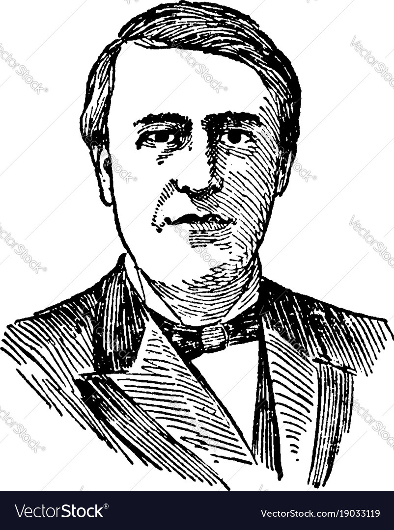 Thomas a edison vintage Royalty Free Vector Image