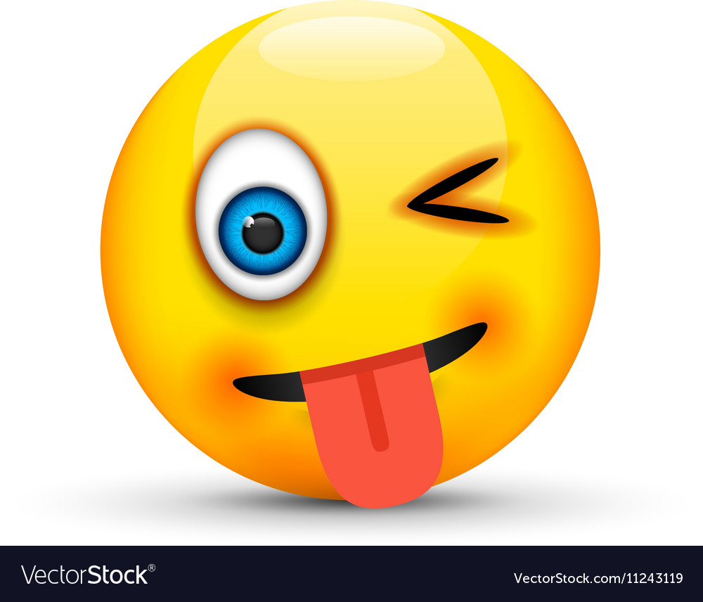 Winking Tongue Out Emoji Royalty Free Vector Image