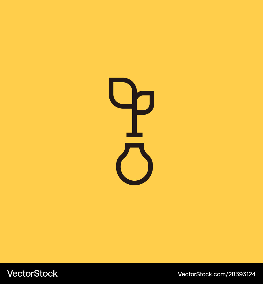Concept line art templates with leaves Royalty Free Vector