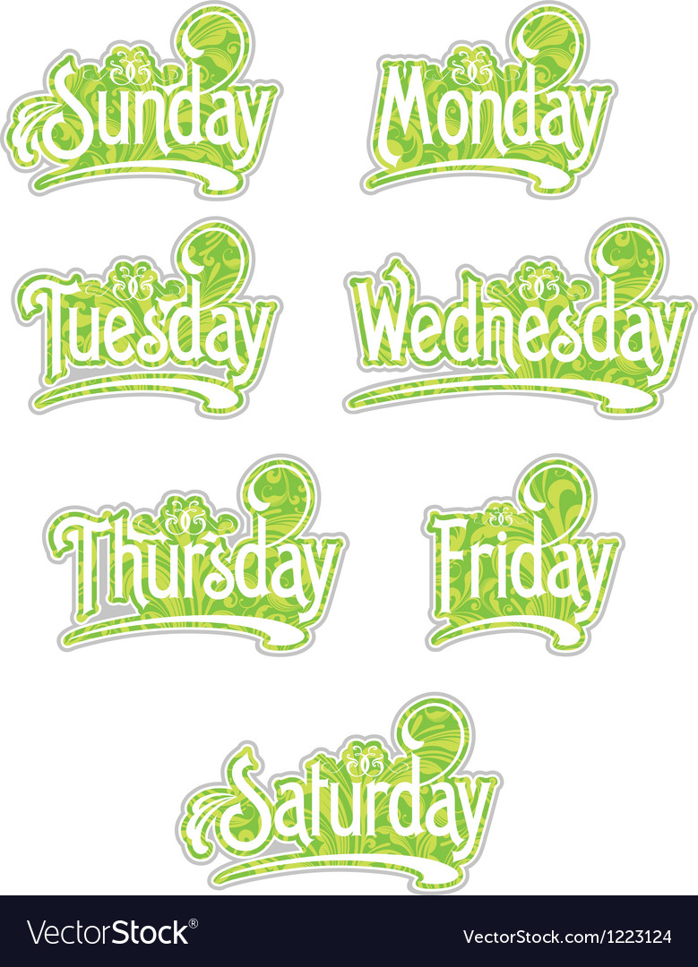 Decorative text days Royalty Free Vector Image