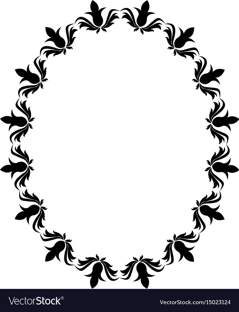 Floral ornament scrolls frame element Royalty Free Vector