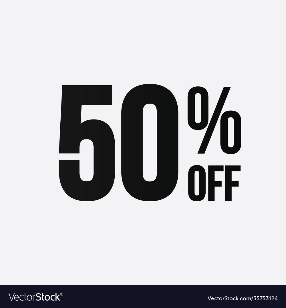 Golden 50 percent off flat cartoon style Vector Image