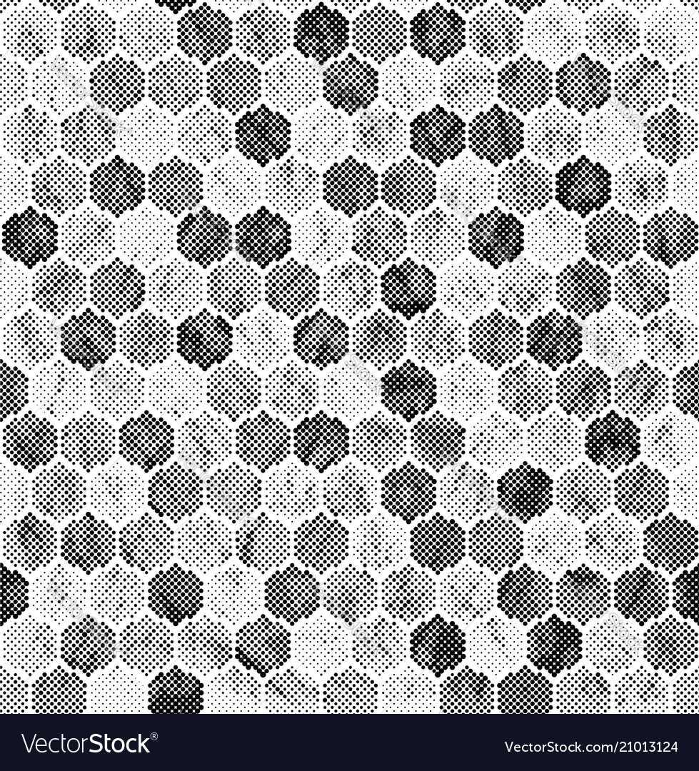 Halftone hexagon pattern Royalty Free Vector Image