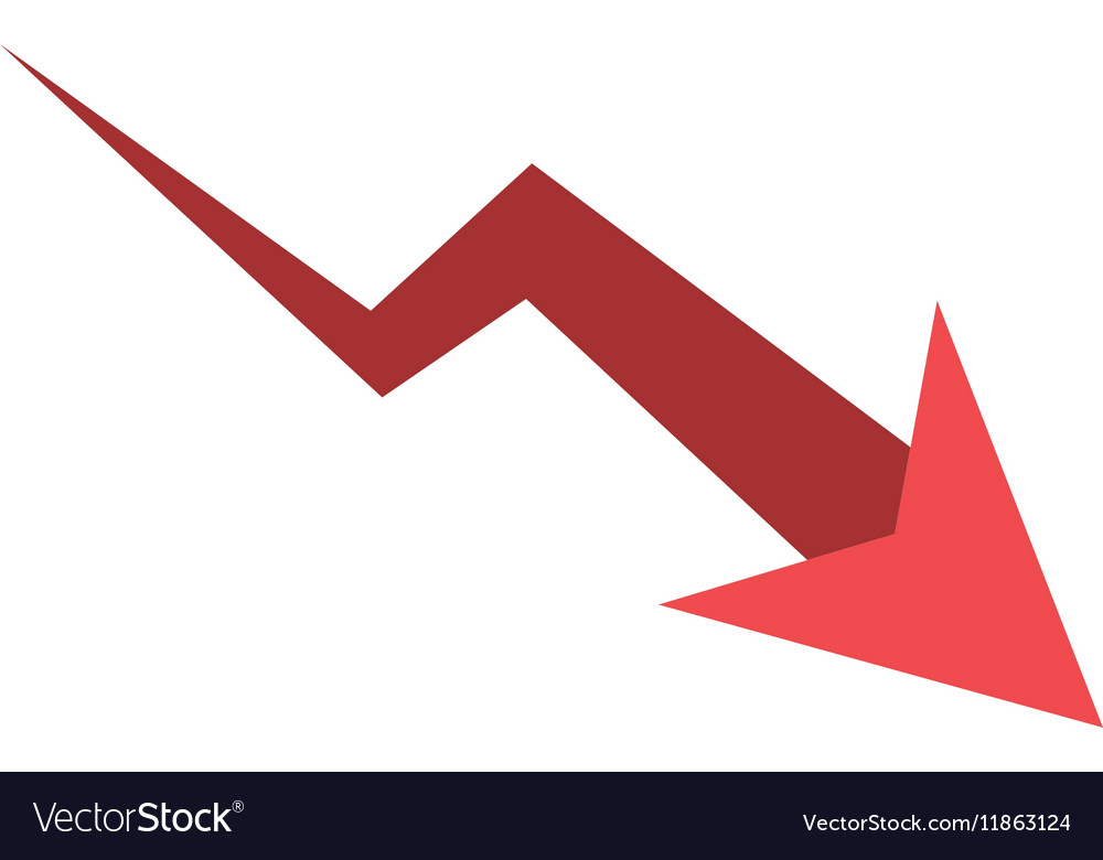 Isolated decrease arrow design