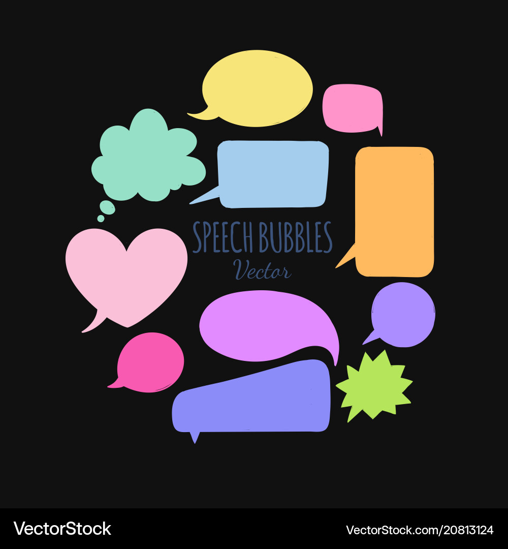 Speech bubbles set 2 Royalty Free Vector Image