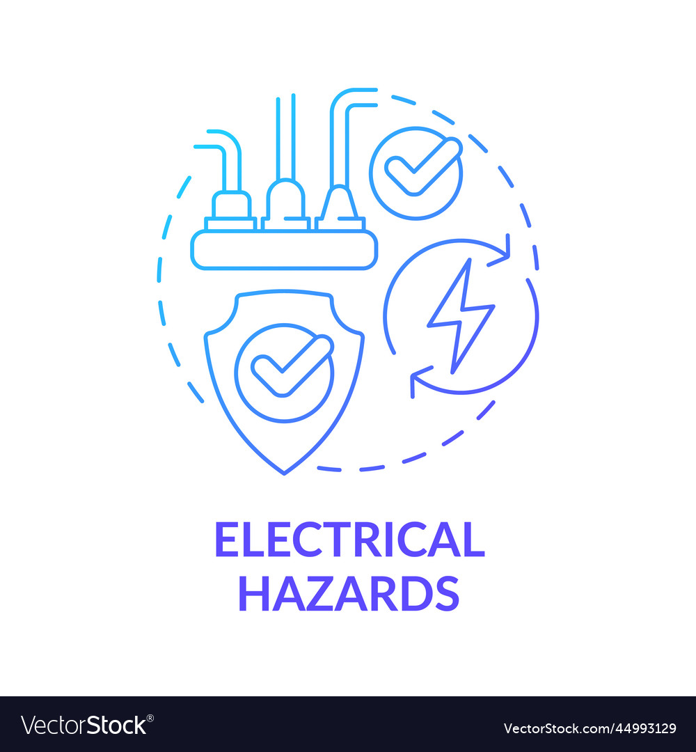 Electrical hazards blue gradient concept icon Vector Image