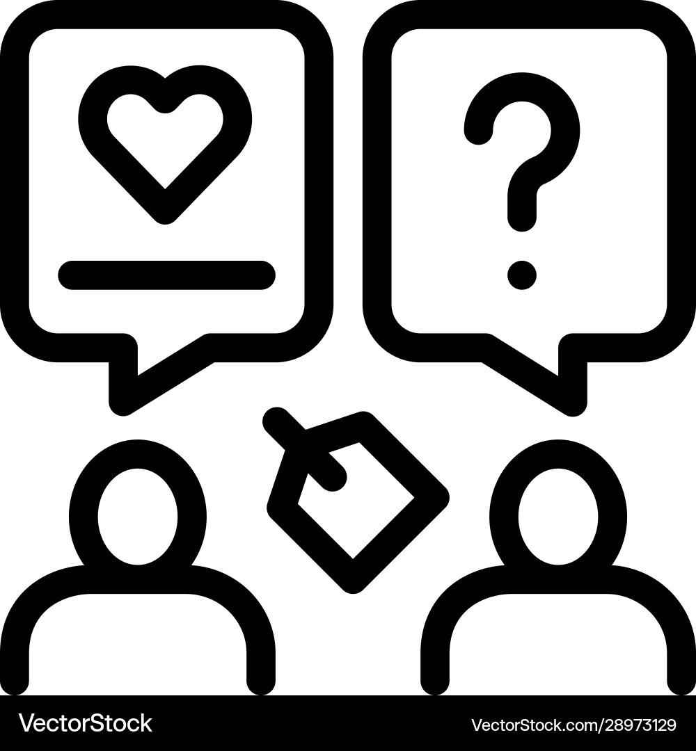 Human discussing icon outline Royalty Free Vector Image