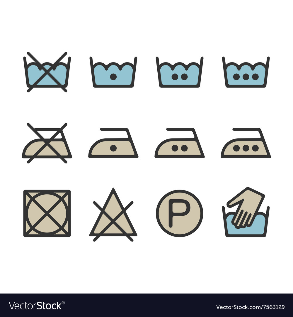 Instruction laundry dry cleaning care icons Vector Image