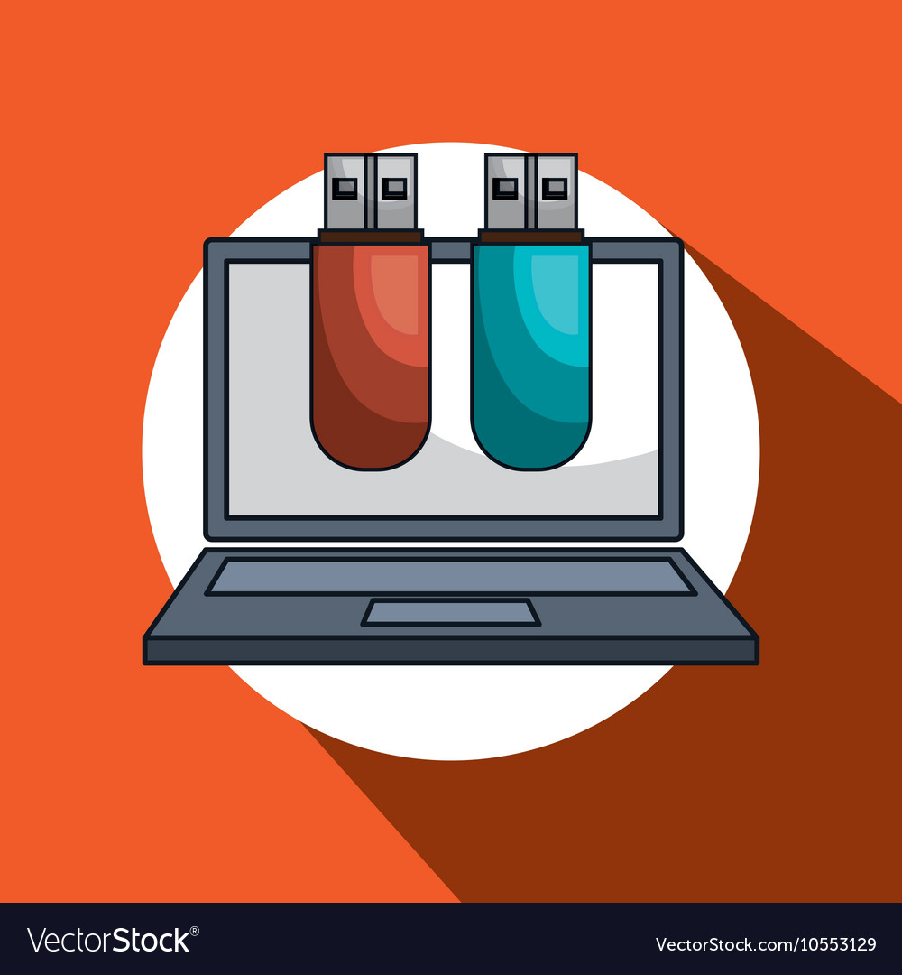 Laptop computer data icon Royalty Free Vector Image