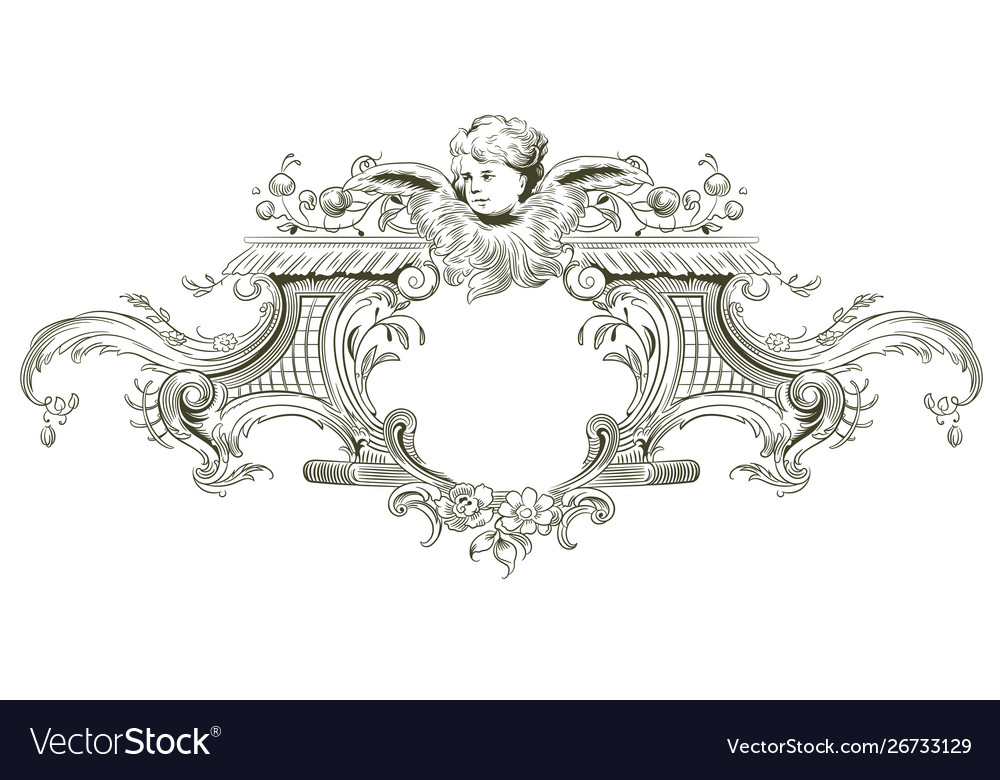 Luxury frame with border in rococo style Vector Image