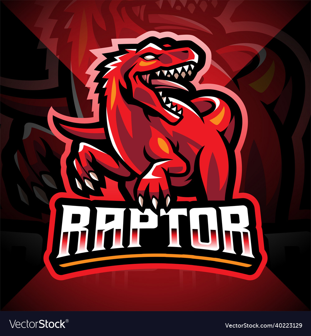 Raptor esport mascot logo design Royalty Free Vector Image