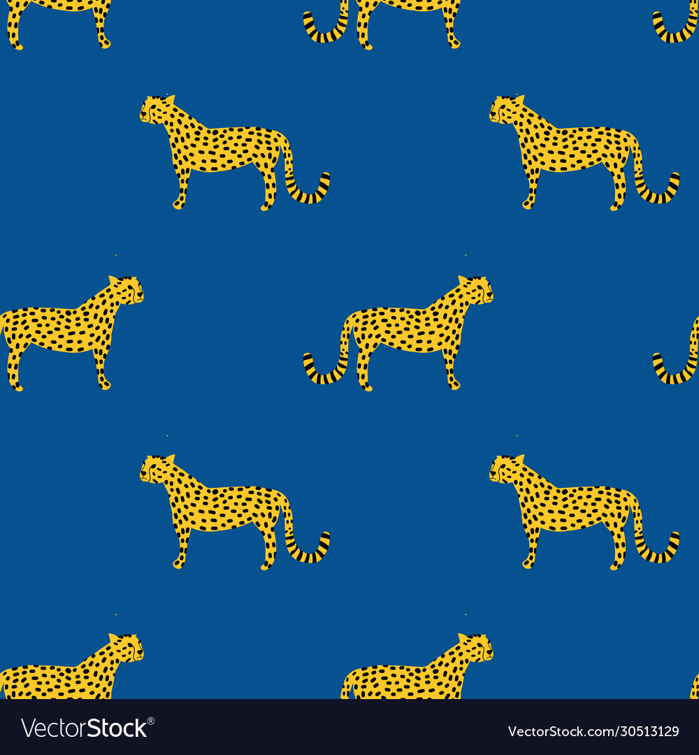 Seamless pattern with leopards jaguar vector image Seamless pattern with leopards jaguar