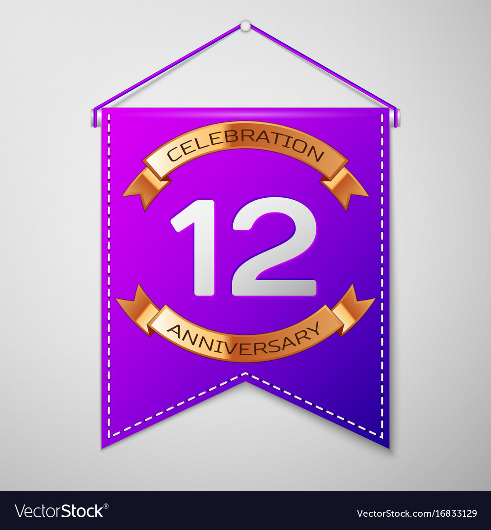 12th year anniversary celebration design Vector Image