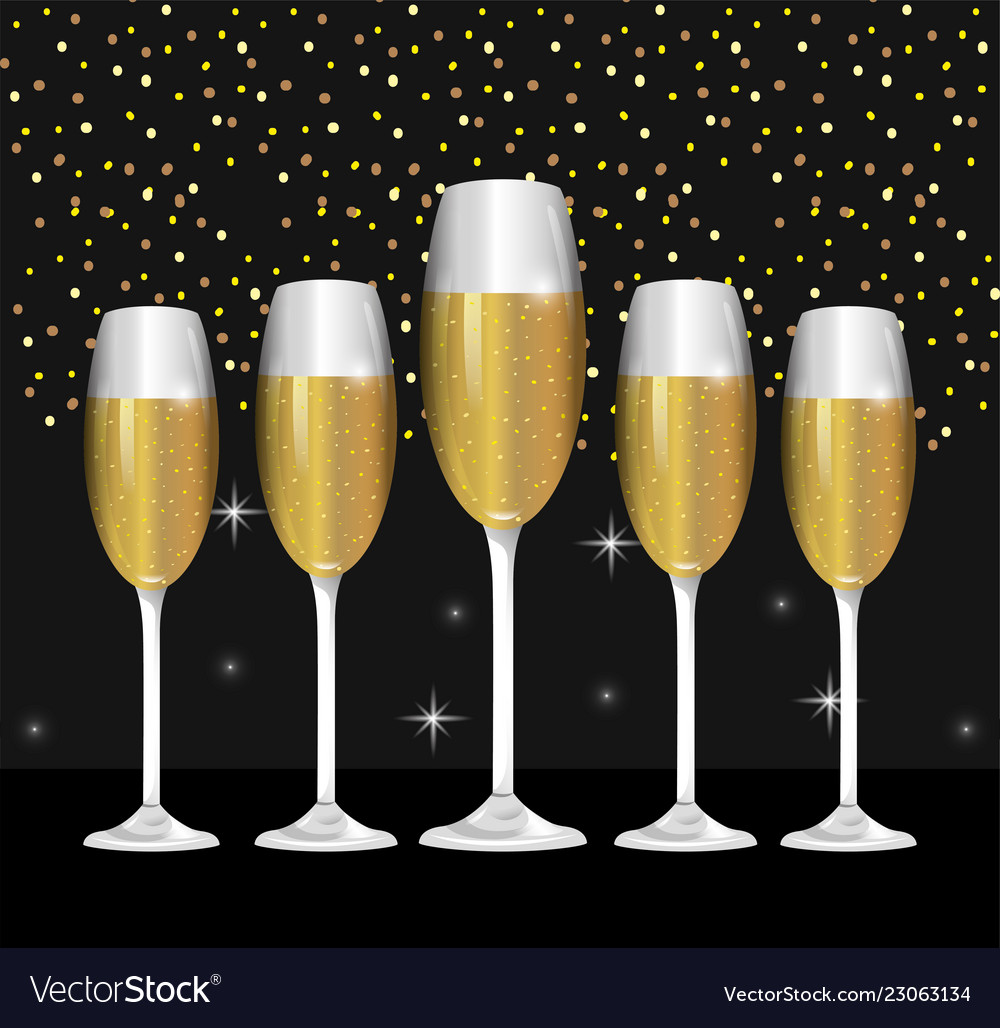 Champagne glass to celebrate holiday event Vector Image