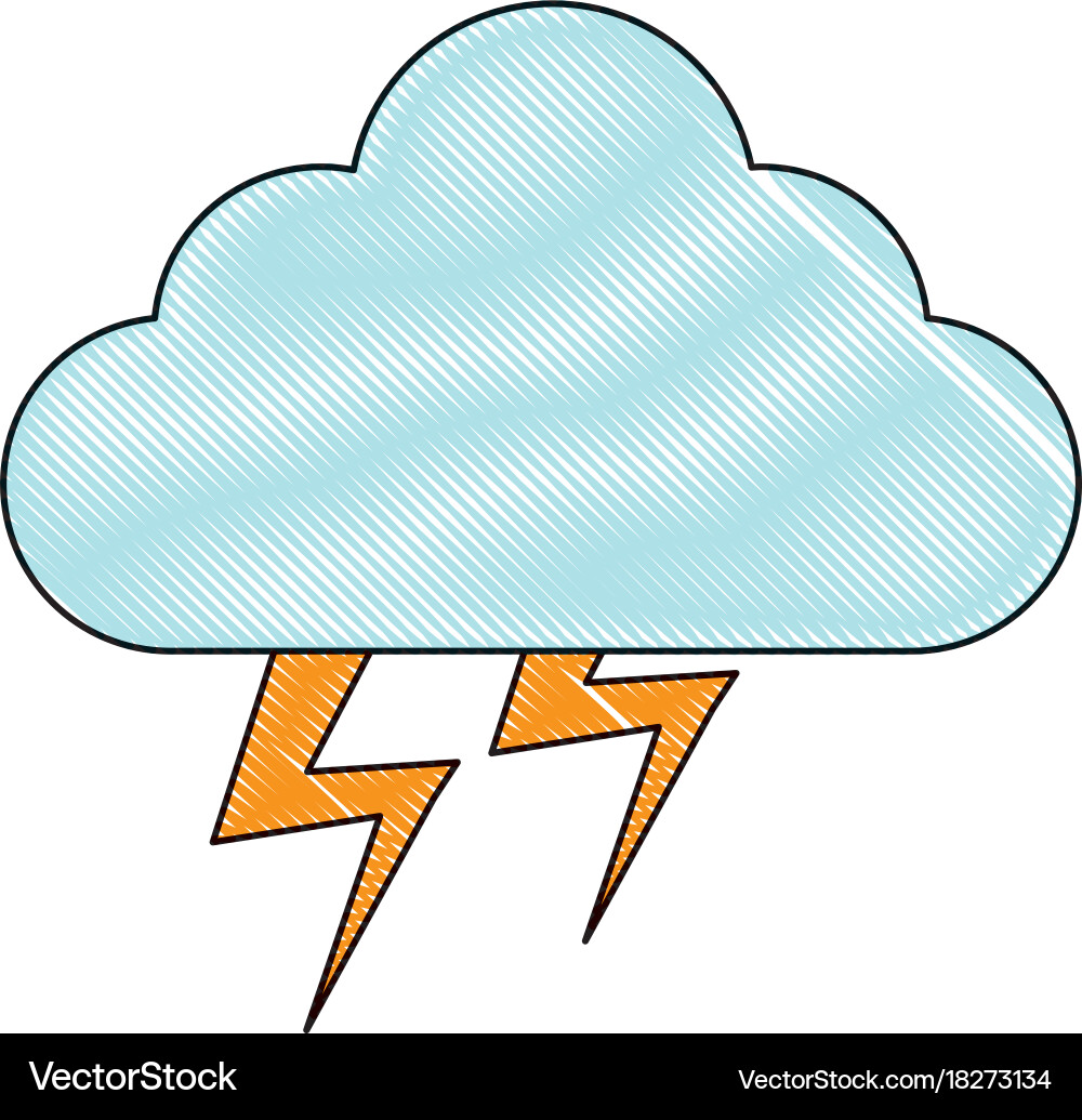 Cloud and thunder icon Royalty Free Vector Image