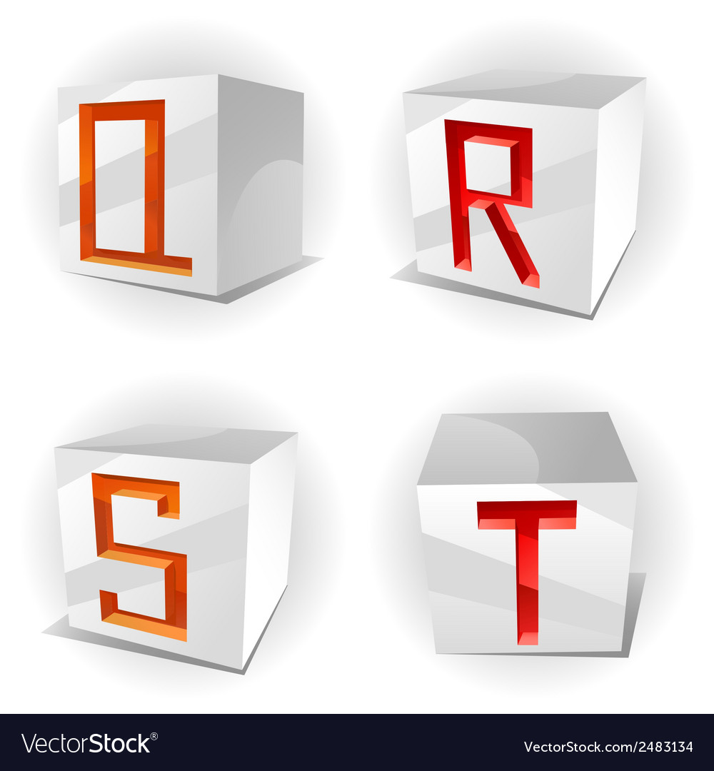 Cube Alphabet Buchstaben qrst