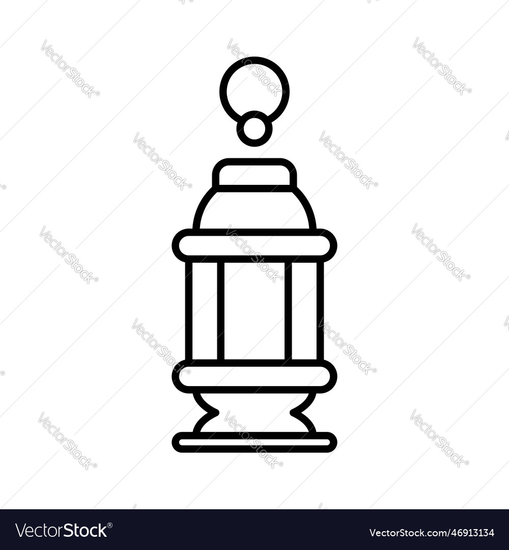 Lantern islamic outline icon button