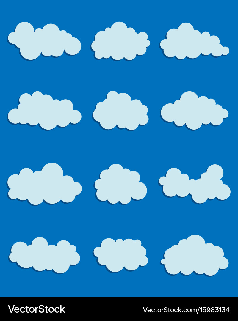 Set of various clouds Royalty Free Vector Image