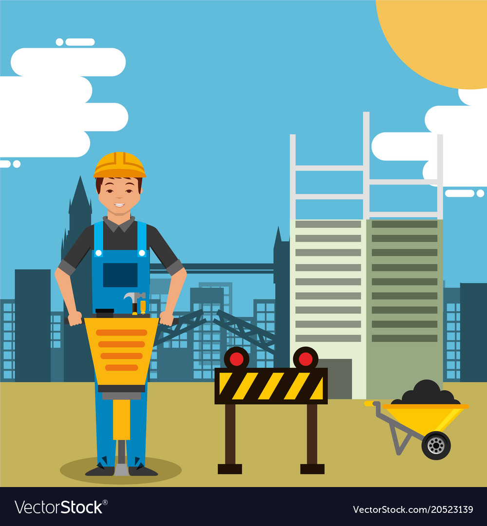 Construction people workers Royalty Free Vector Image