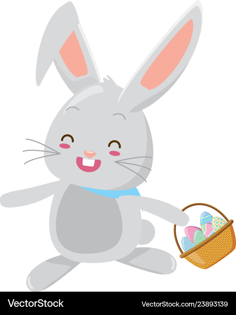 Cute rabbit eggs easter Royalty Free Vector Image