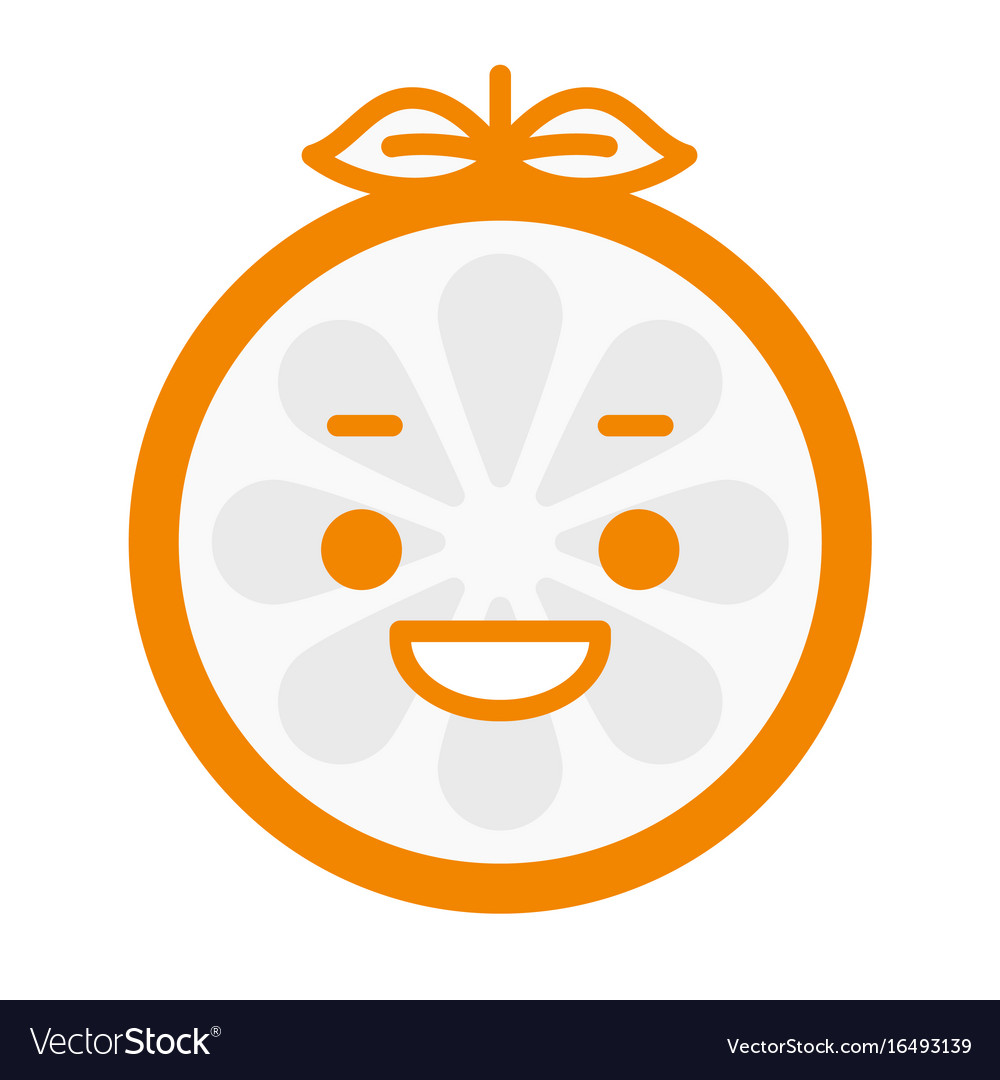 Emoji - laughing orange smile isolated Royalty Free Vector