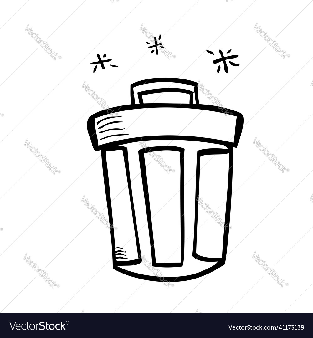 Simple outline hand draw sketch of closed empty Vector Image