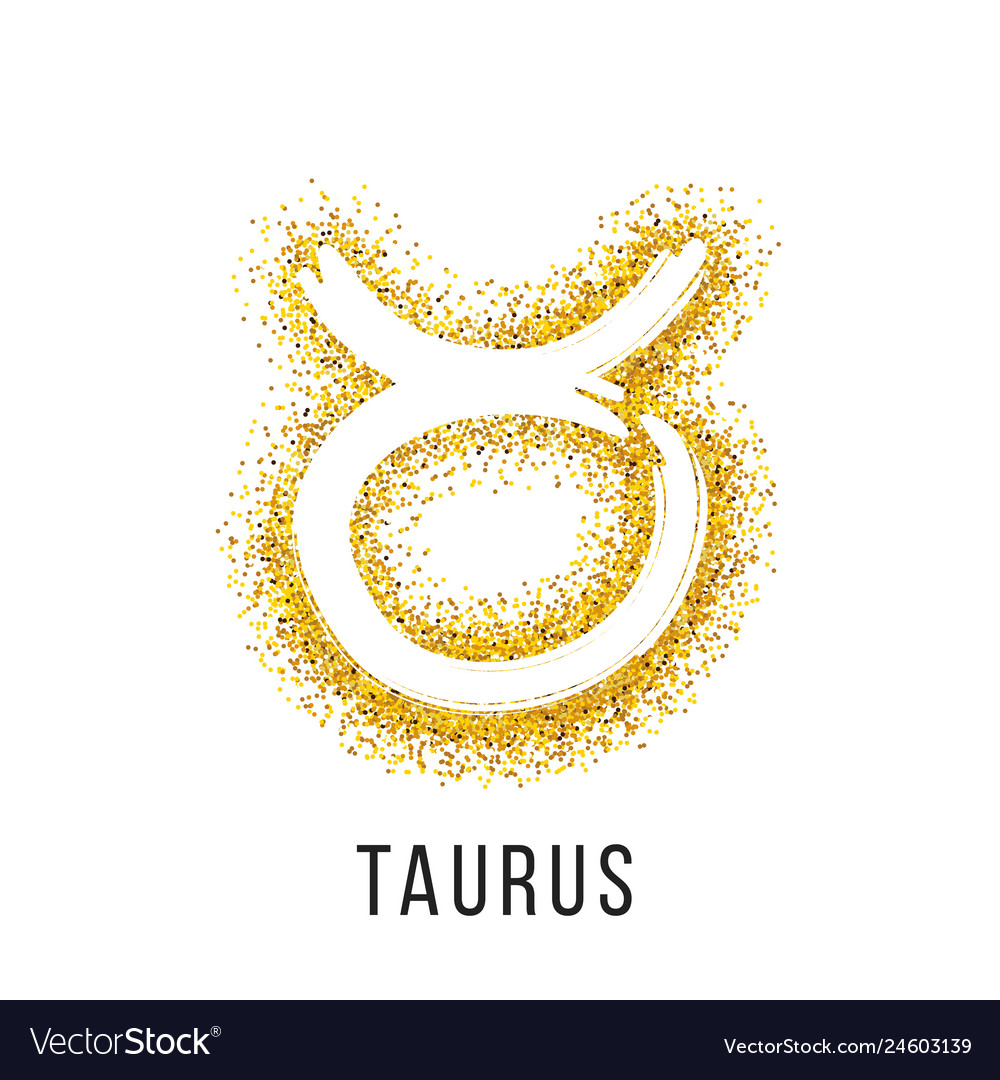 Taurus Glitter Shine Zodiac Sign Royalty Free Vector Image