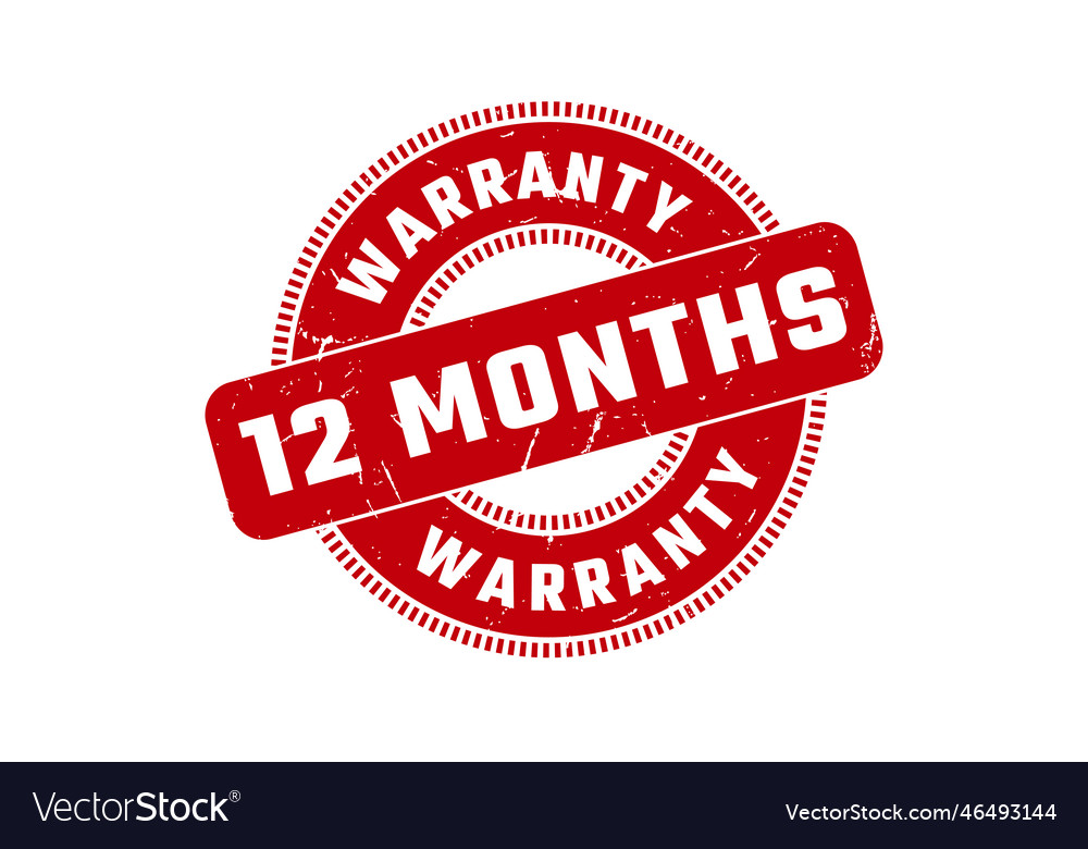 12 months warranty rubber stamp