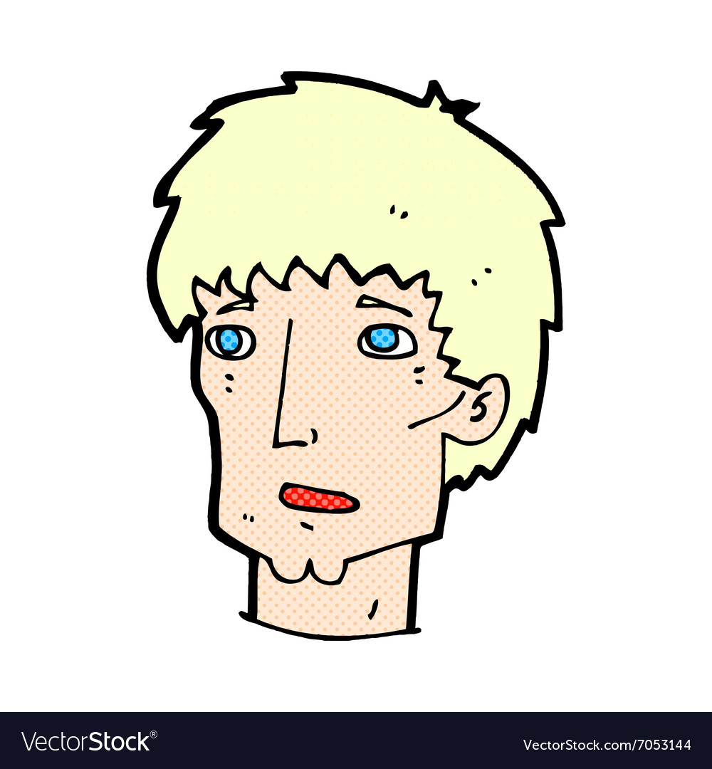 Comic cartoon worried man Royalty Free Vector Image