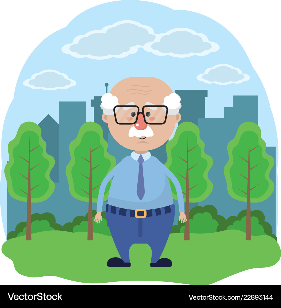 Cute Grandfather Cartoon Royalty Free Vector Image