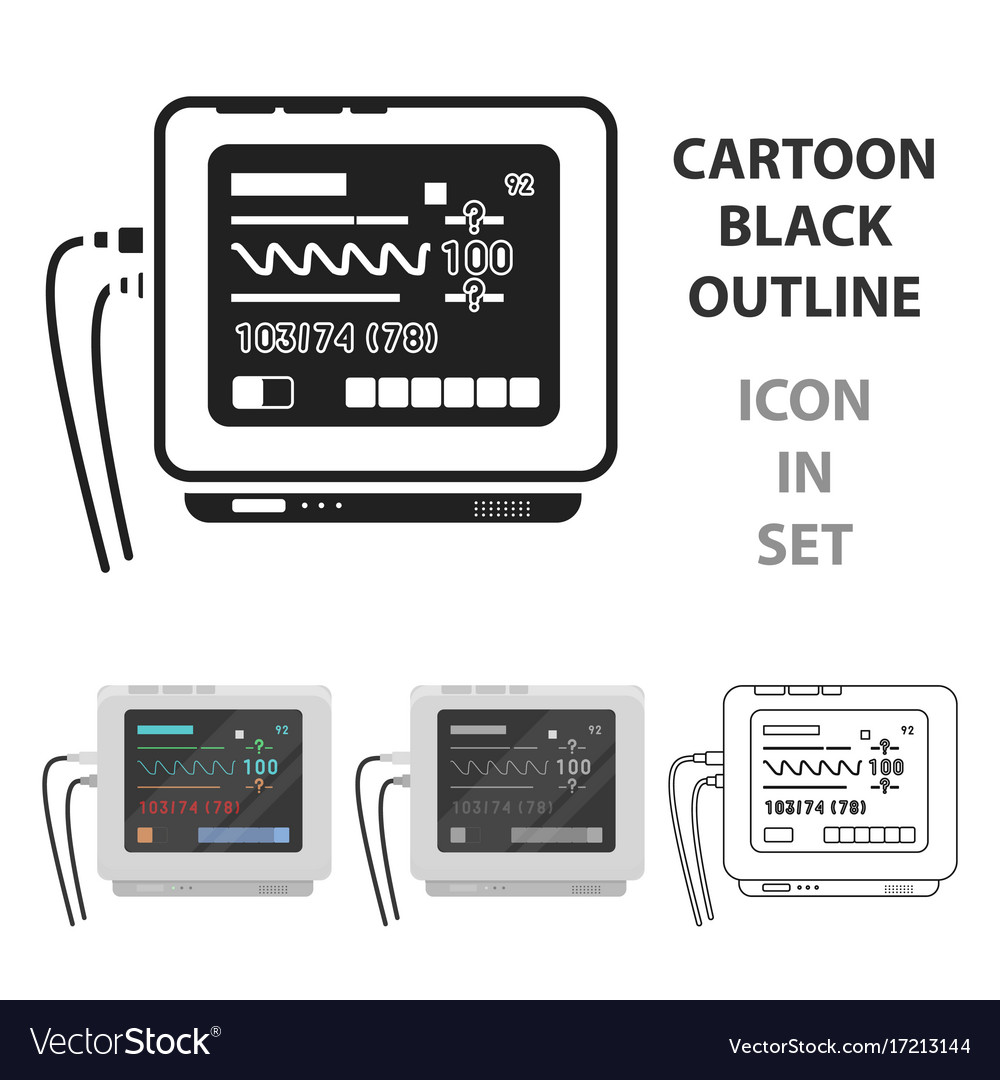 ecg machine icon cartoon single medicine icon ecg machine