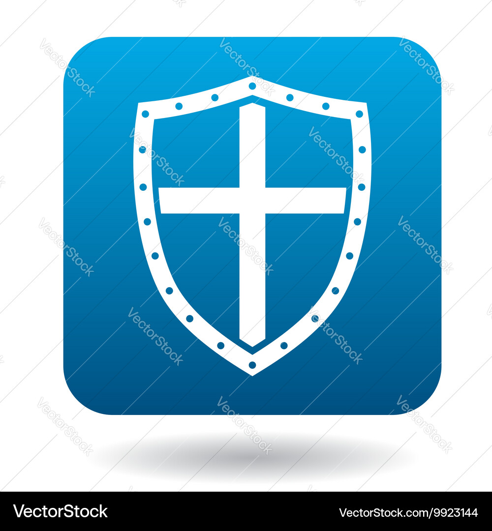 Shield icon simple style Royalty Free Vector Image