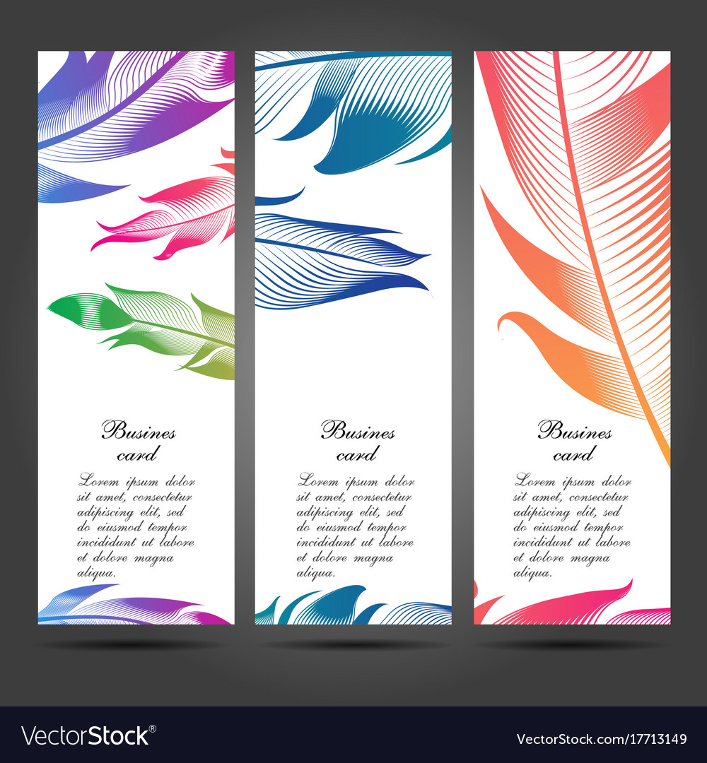 Business cards with feathers for your design