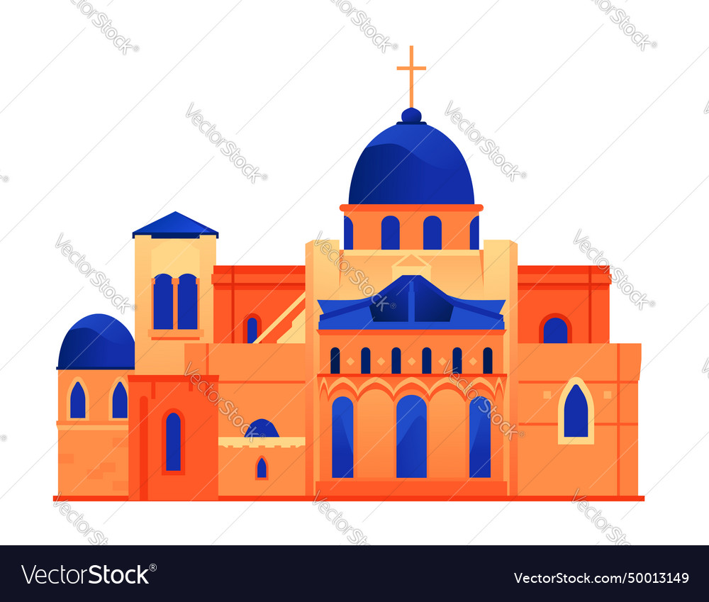 Church of the holy sepulcher - flat design style Vector Image