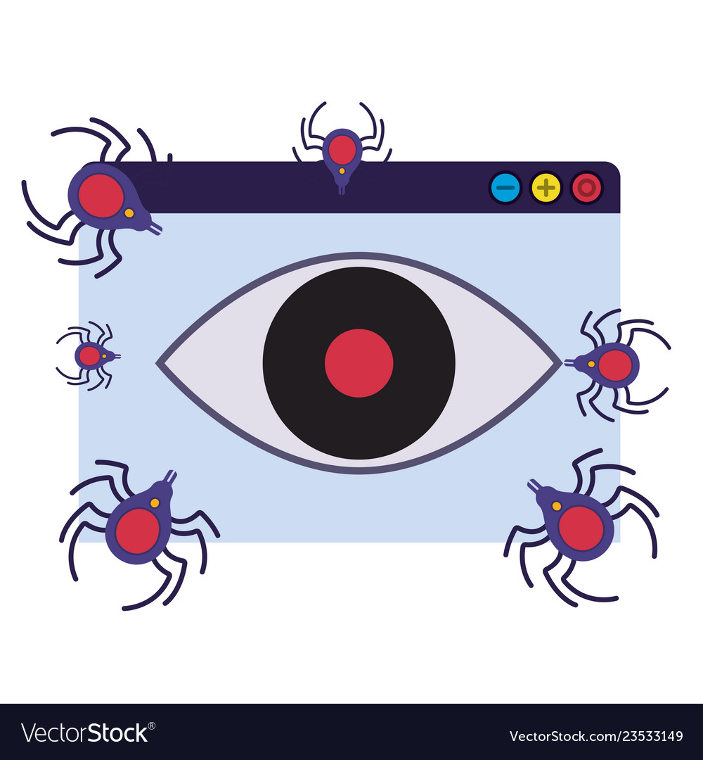 Computer with cyber security icons avatar Vector Image
