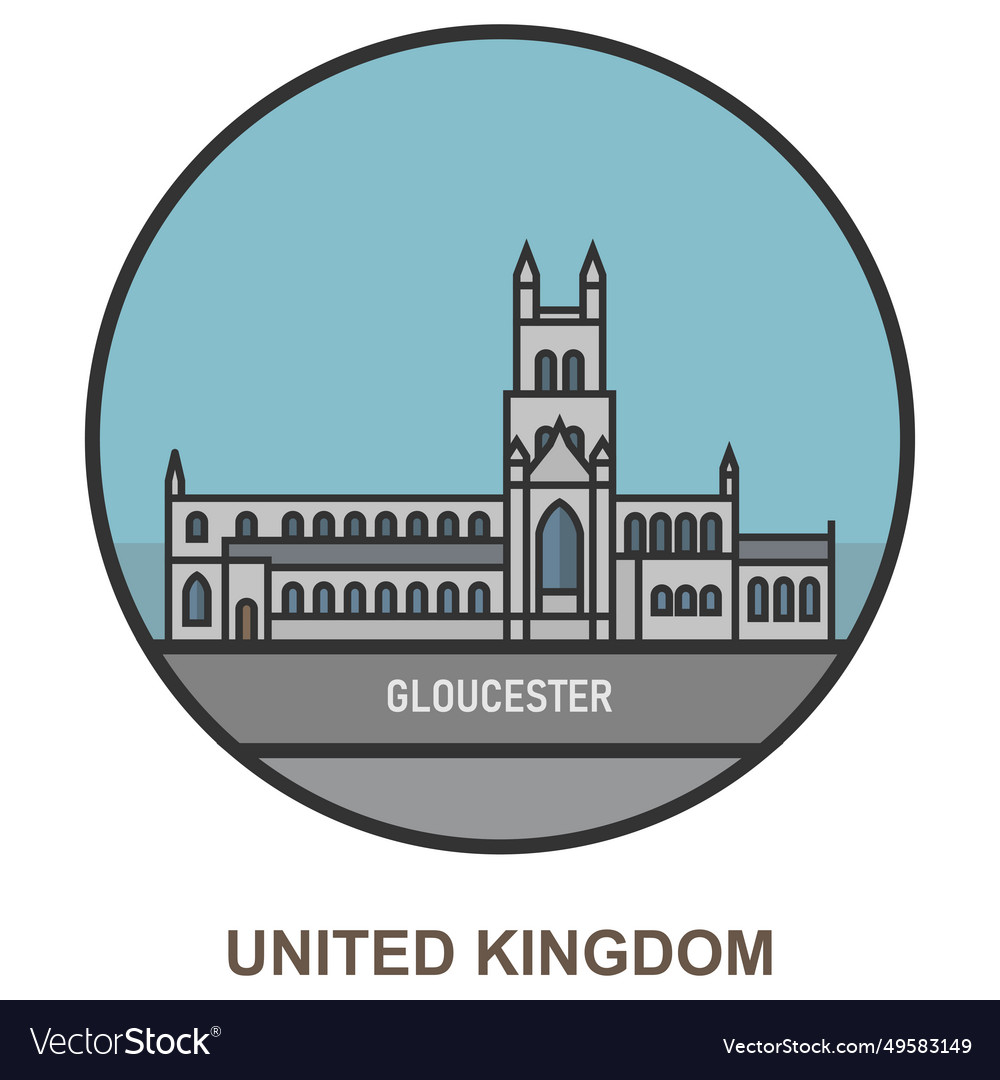 Gloucester cities and towns in united kingdom Vector Image