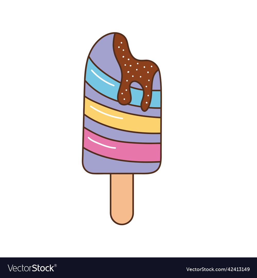 Ice cream in stick Royalty Free Vector Image - VectorStock