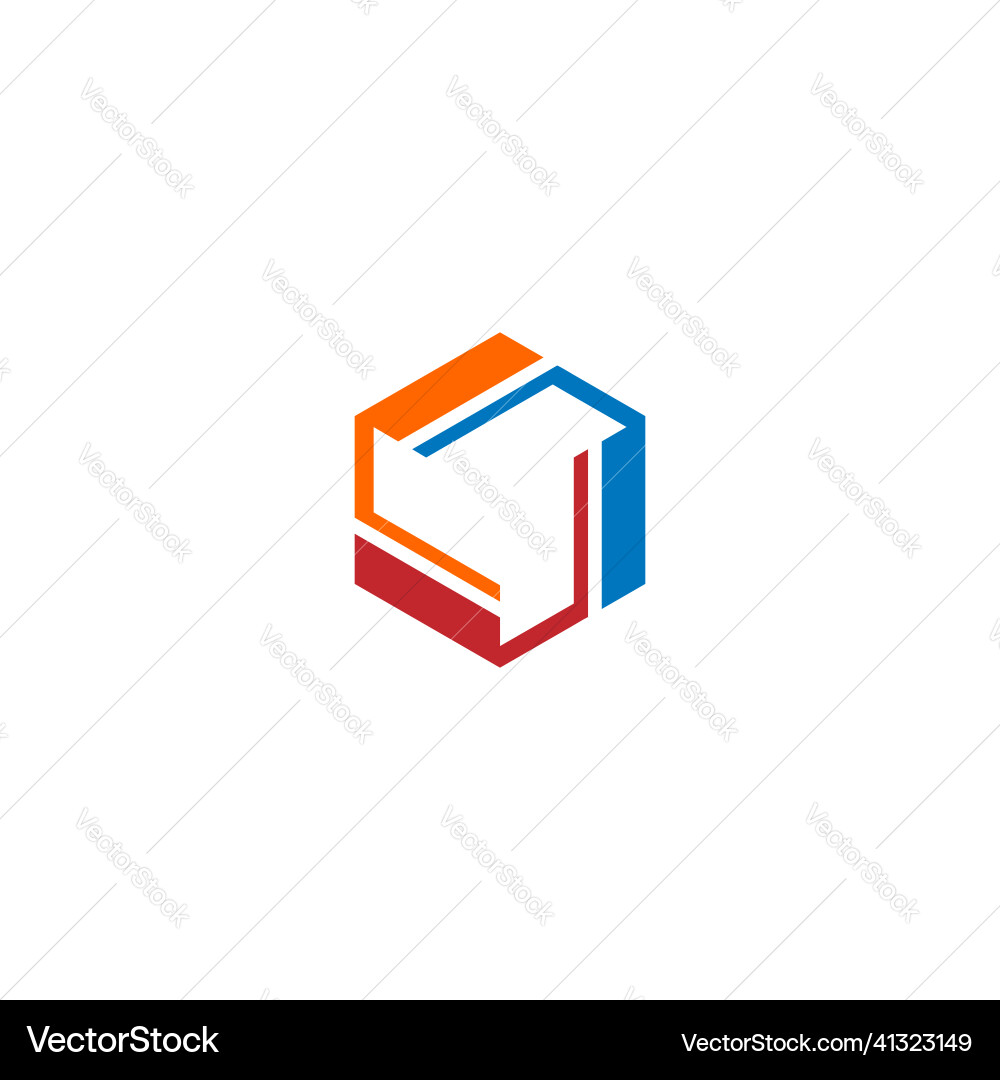 Polygon circle shape logo Royalty Free Vector Image