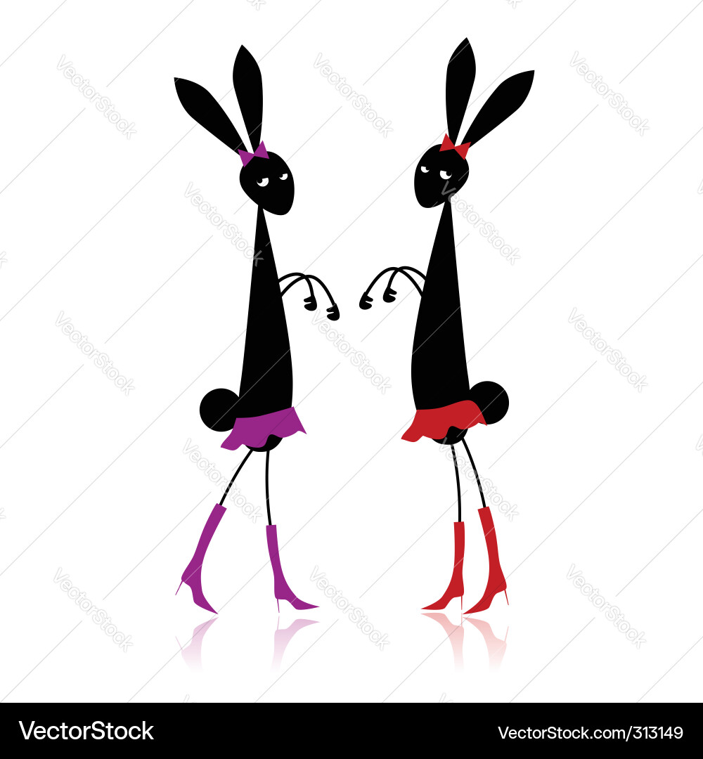Rabbits Royalty Free Vector Image - VectorStock