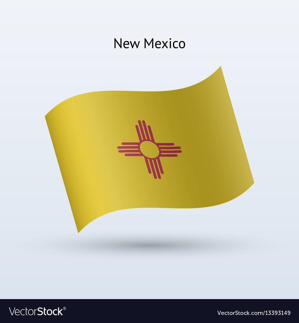 State Of New Mexico Flag Waving Form Royalty Free Vector