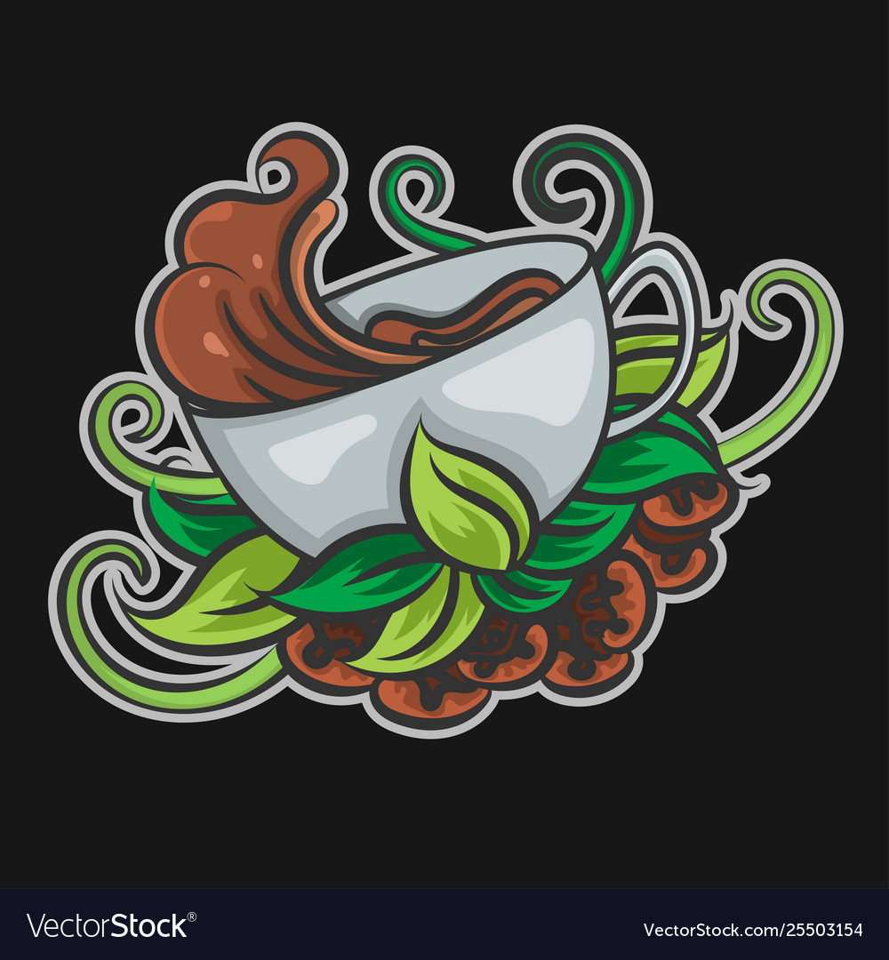 A cup coffee emblem