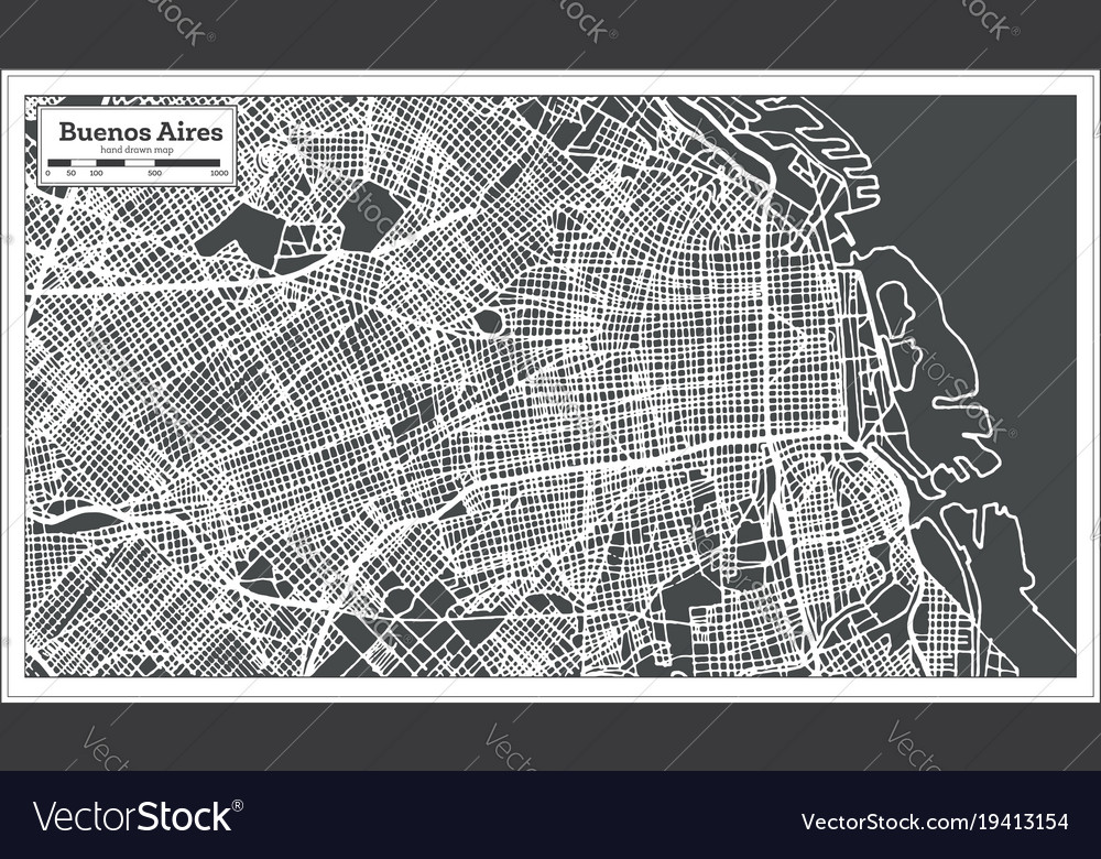 Buenos aires argentina city map in retro style Vector Image