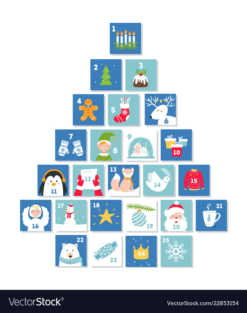 Christmas and new year celebration symbols advent vector image Christmas and new year celebration symbols advent