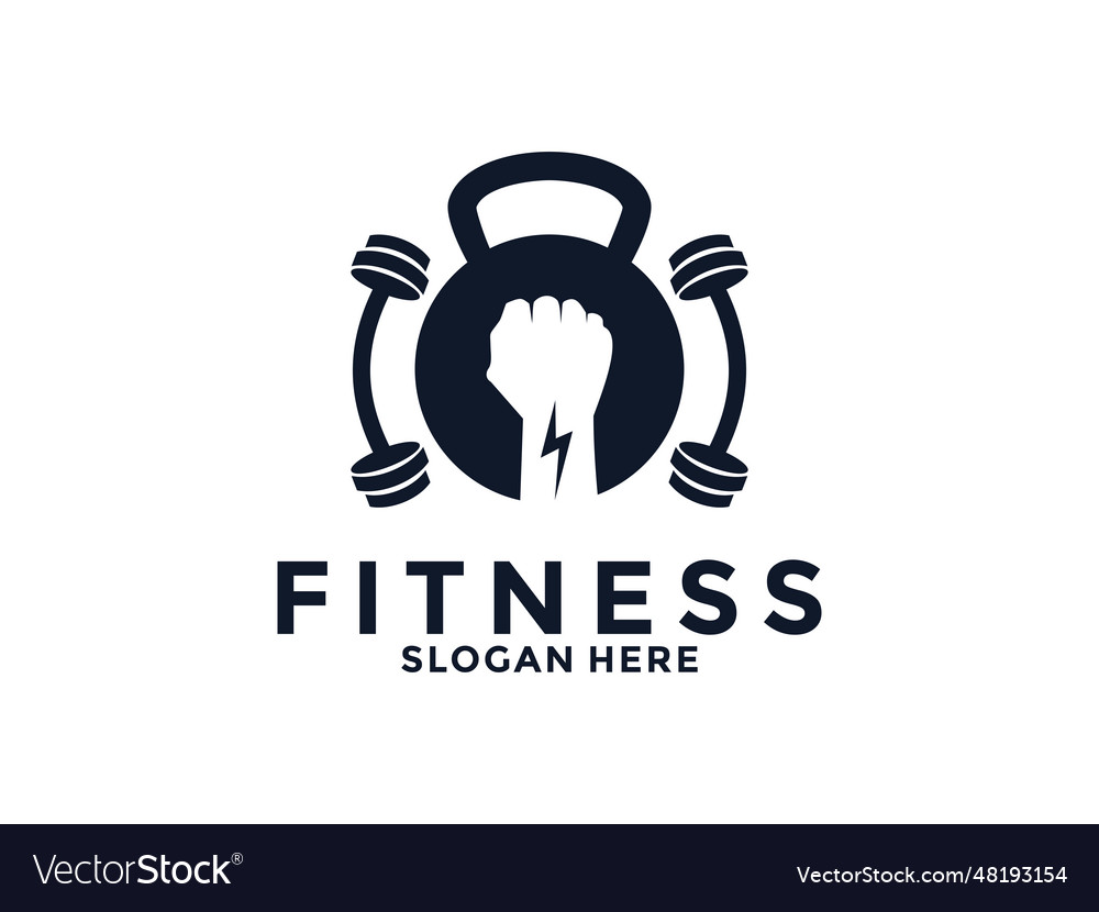 Fitness and gym logo design Royalty Free Vector Image