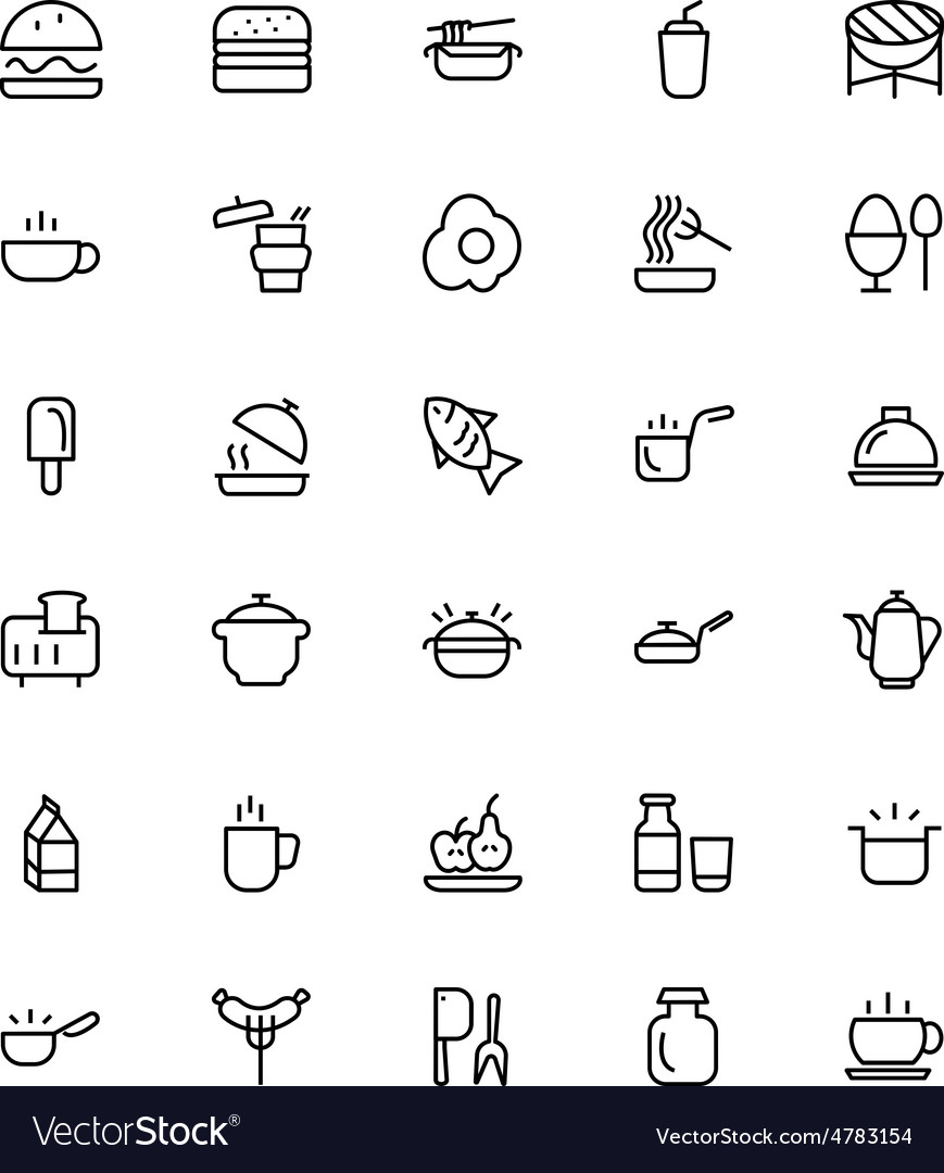 Food and drinks line icons 8