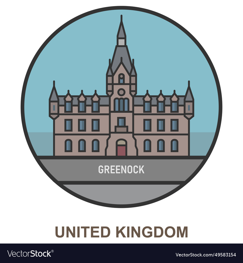 Greenock cities and towns in united kingdom Vector Image